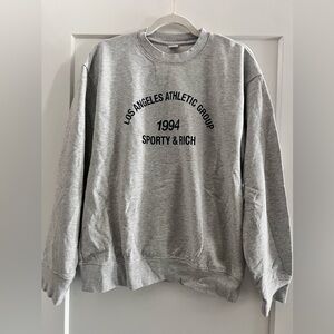 Sporty & Rich Heather Gray Crewneck Sweater